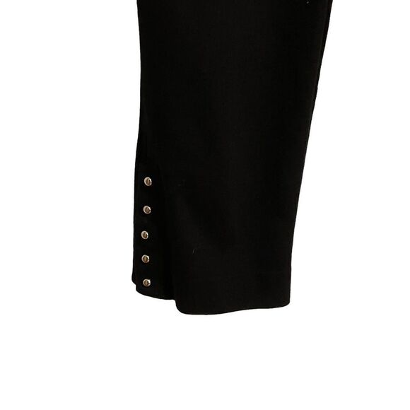 White House Black Market Black Button Ankle Side Zip Rayon Spandex Blend Pants - Picture 4 of 7